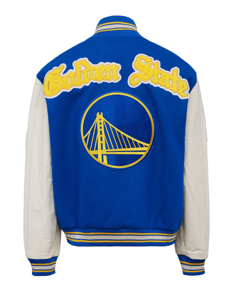 Golden State Warriors 7Th Championship Wool & Leather Jacket Golden State Warriors 7Th Championship Wool & Leather Jacket