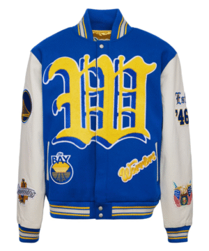 Golden State Warriors 7Th Championship Wool & Leather Jacket
