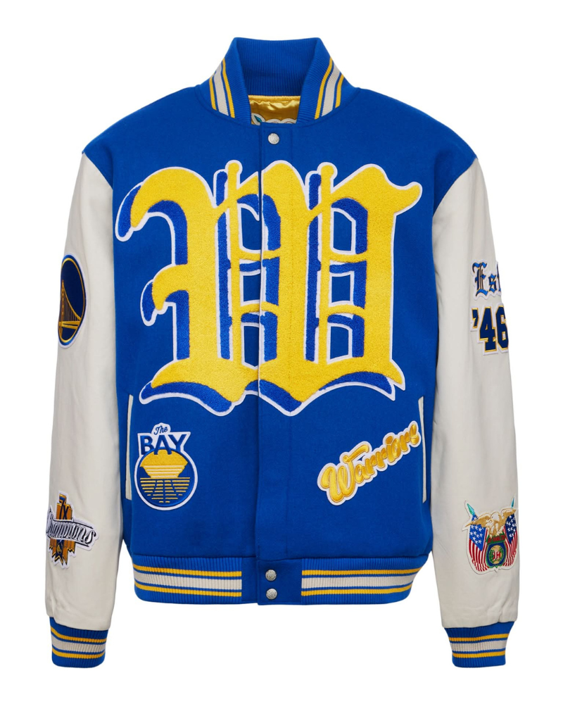 Golden State Warriors 7Th Championship Wool & Leather Jacket Golden State Warriors 7Th Championship Wool & Leather Jacket