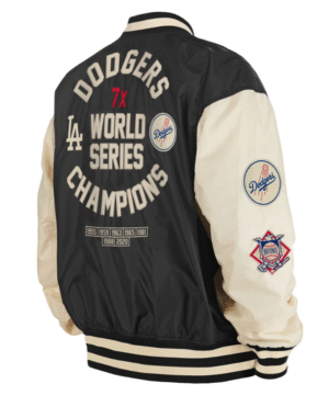 Men's Los Angeles Dodgers New Era x Alpha Industries Black Seven-Time World Series Champions Team Reversible Full-Zip Bomber Jacket