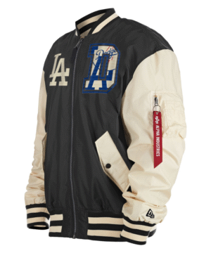 Men's Los Angeles Dodgers New Era x Alpha Industries Black Seven-Time World Series Champions Team Reversible Full-Zip Bomber Jacket