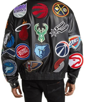 NBA Collage Faux Leather Jacket
