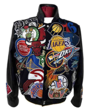 NBA Megapatch Wool & Leather Black Jacket