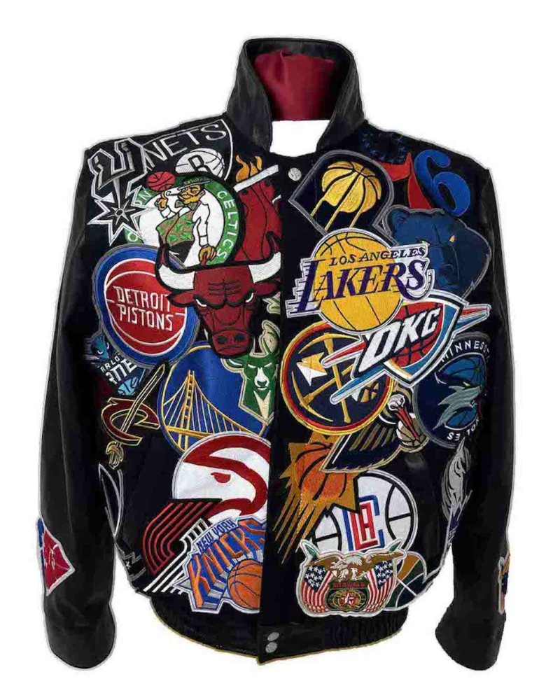 NBA Megapatch Wool & Leather Black Jacket NBA Megapatch Wool & Leather Black Jacket