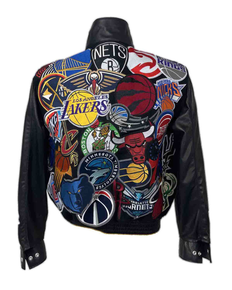 NBA Megapatch Wool & Leather Black Jacket NBA Megapatch Wool & Leather Black Jacket