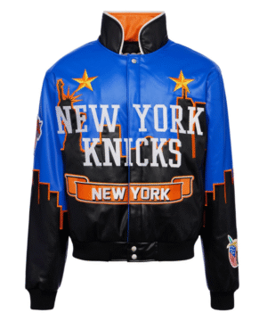 New York Knicks Skyline Vegan Leather Jacket