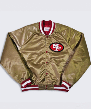 San Francisco 49ers Vintage 80s Chalk Line Satin Bomber Jacket