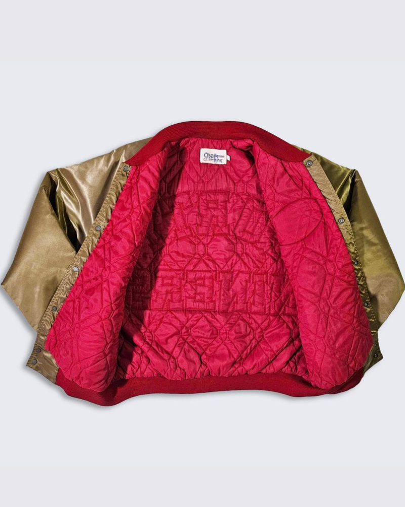 San Francisco 49ers Vintage 80s Chalk Line Satin Bomber Jacket (2)