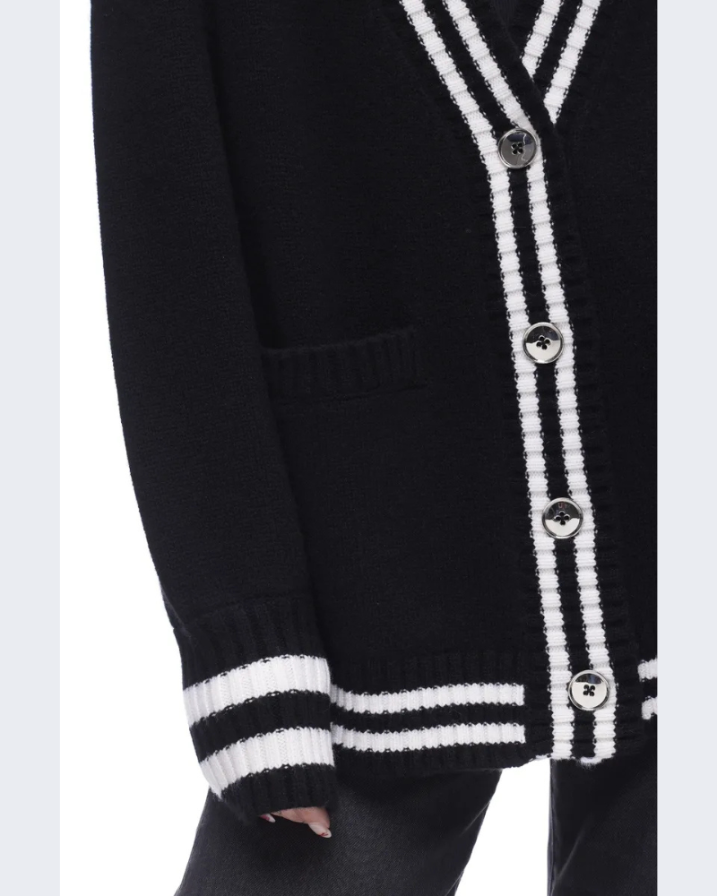 The Striped Oversized Cashmere Cardigan Sweater The Striped Oversized Cashmere Cardigan Sweater