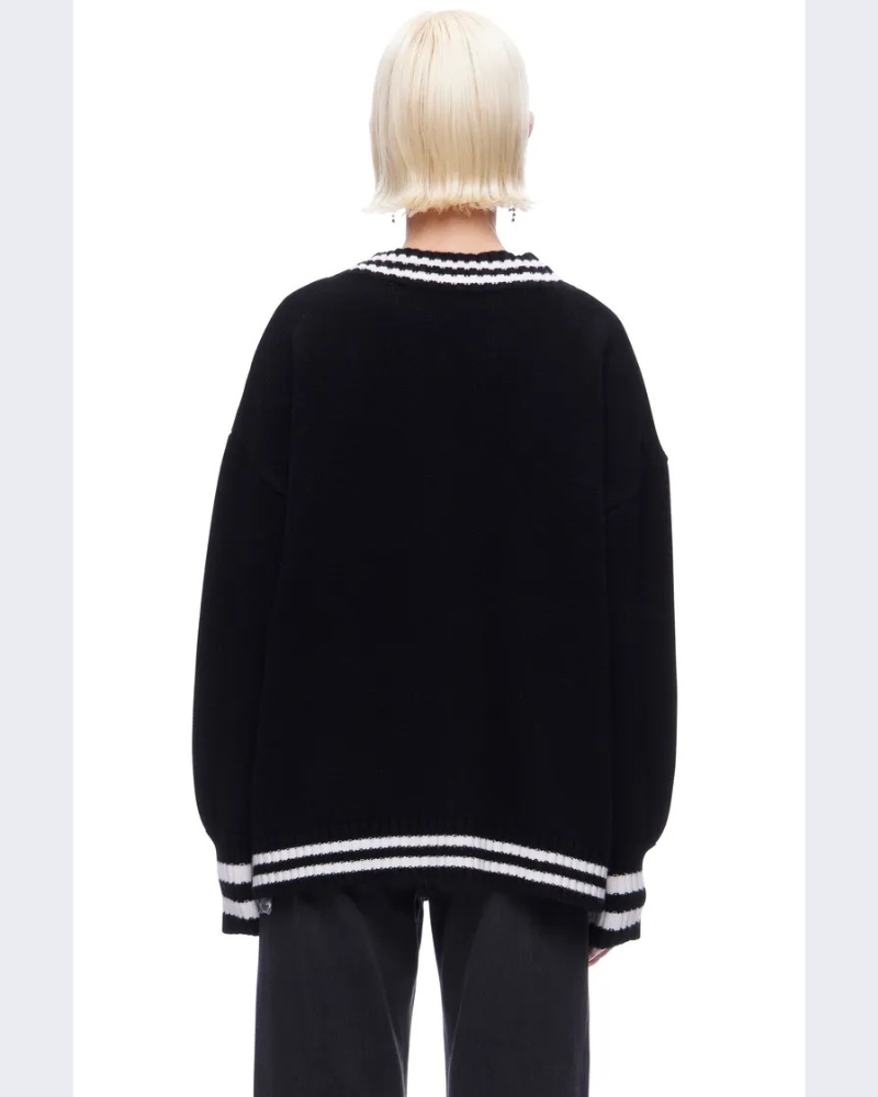 The Striped Oversized Cashmere Cardigan Sweater (4)