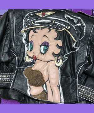 80's Betty Boop Studded Maziar Leather Jacket