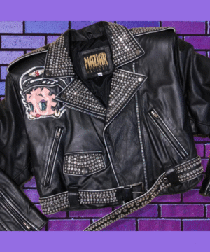 80's Betty Boop Studded Maziar Leather Jacket
