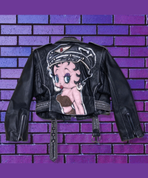 80's Betty Boop Studded Maziar Leather Jacket