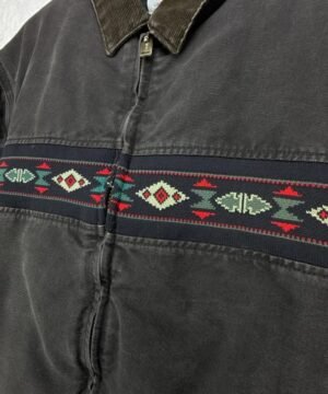 Carhartt J77 BLK Santa Fe Jacket Black Aztec Print Lining